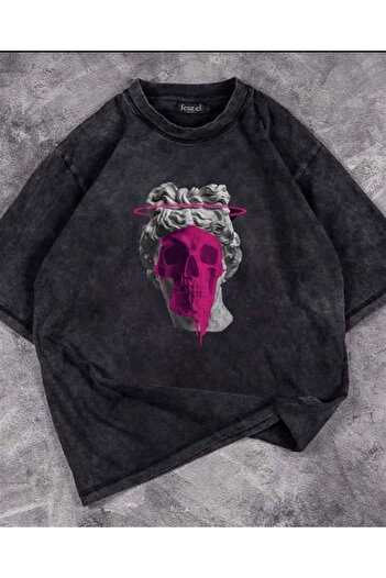 Touz Unisex Art Skull Vintage T-shirt - Washable