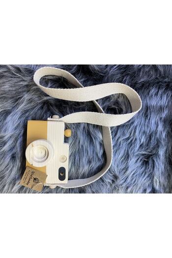 aswood Bebek Oyuncağı Ahşap Fotoğraf Makinesi, +1 Yaş Montessori Oyuncak, Organik Ahşap Oyuncak-hardal