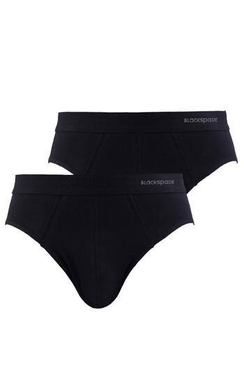 Blackspade Pack of 2 100% Cotton Black Men's Slips