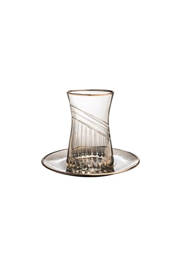 KCD Seremoni Smoked 6-Person 12 Piece Tea Cup Set