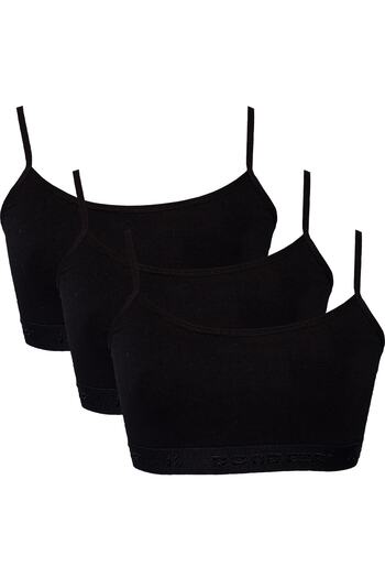 Dondeza Girl's Black Training Bra 3 Pieces
