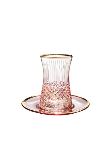 KCD Antique Pink 12-Piece Tea Cup Set for 6 People