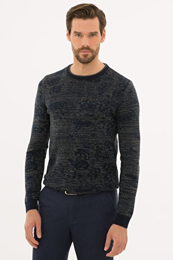 Pierre Cardin Men's Navy Blue Slim Fit Knitwear Sweatshirt G021SZ0TK.000.1121985