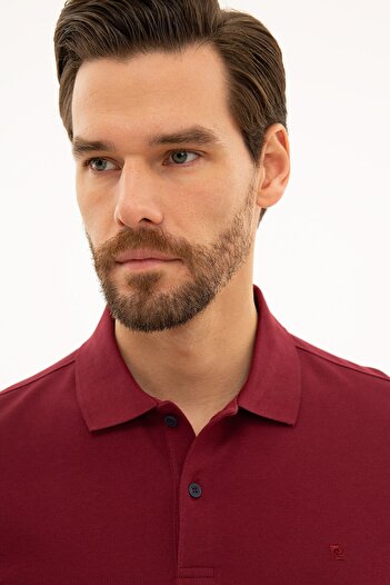 Pierre Cardin Ανδρικό φούτερ Claret Red Slim Fit Polo λαιμόκοψη G021GL082.000.1208969