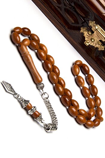 OTTOTESBİH Light Color Barley Cut Kuka Rosary with Tarnish-Free Metal Tassels
