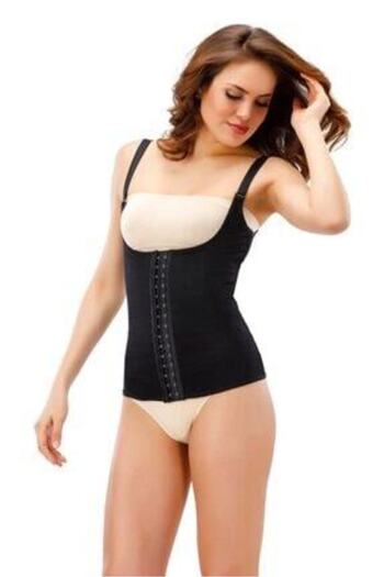 Özasya AVM Latex Steel Underwire Clasp Body Shaping Corset Black