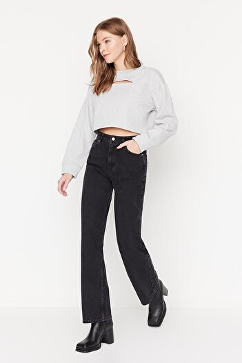 Livik Jane Lycra High Waist Wide Leg Jeans