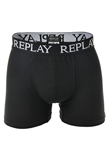 Replay Herren Boxershorts, 3er Pack - Unterhosen, Baumwolle, Logo, einfarbig