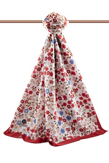 Vissona Women's Luxury Medina Silk Shawl Red-indigo