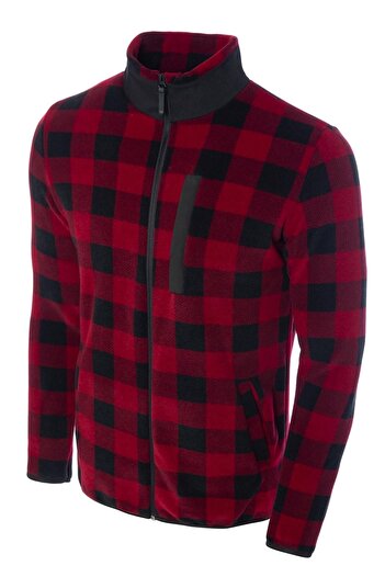 GHASSY CO. Men's Lumberjack Plaid Full Zipper 3 Pocket Outdoor Fleece Jacket