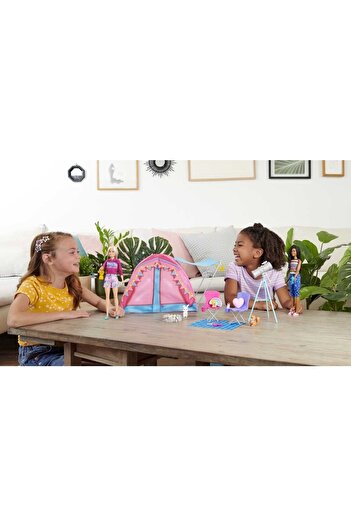 Barbie It Takes Two Kamp Oyun Seti, Çadır, 2 Bebek, Hayvanlar Ve Teleskop Gibi 20'den Fazla A
