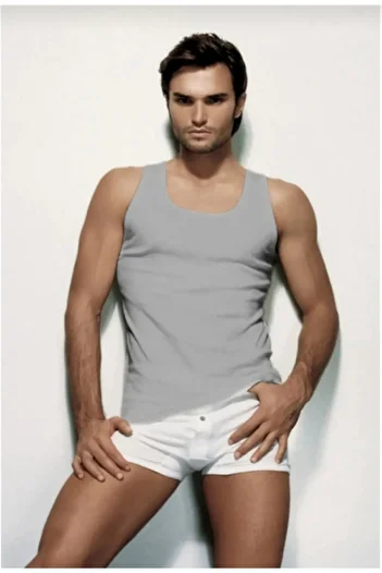 Çift Kaplan Rib Woven Gray Men's Undershirt 775