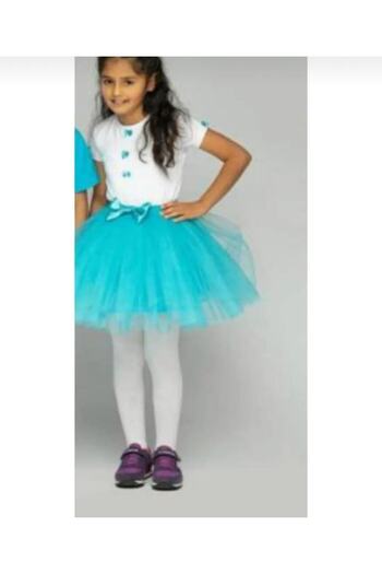 Yakalaa Girl's 23 April Performance T-shirt Tutu Skirt Costume