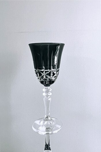 DECOSTYLE Iris Hand Cut Goblet Glass Black
