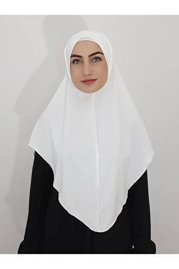 erasra class Prayer Cloth Khimar, Ready-made Large Scarf, Malaysia Model, Sandy Fabric Ecru for Hijap, Hac Umrah