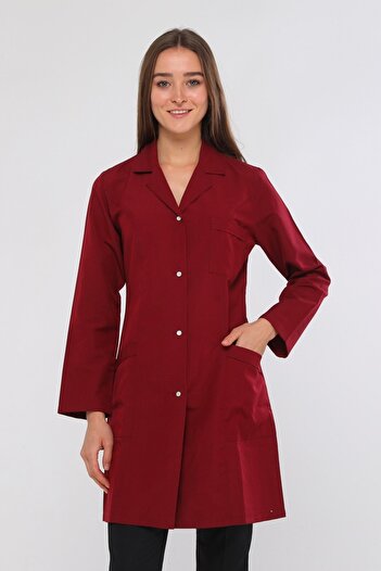 Uniprom Claret Red Women's Work Apron - Cleaning Guard Whistle Cook Intern