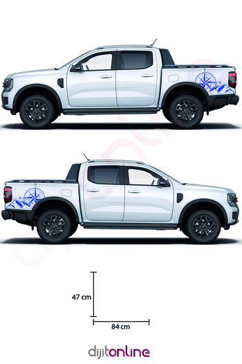 Dijitonline 2 bucăți autocolante compatibile off-road - autocolant pentru portbagaj lateral - autocolant auto - autocolant auto - 84x47