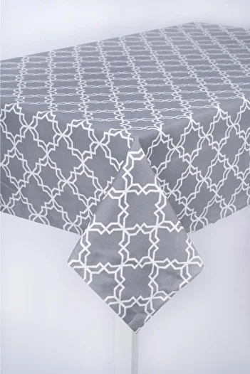ALTINPAMUK Luxury Linen Fabric Tablecloth Stain Resistant Options Ilan Mosaic Gray