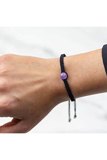 Lara Karma Special Macrame Bracelet for Zodiac Signs Crab-Amethyst