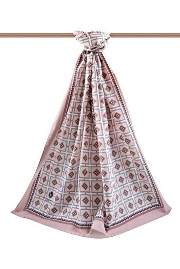 Vissona Women's Luxury Medina Silk Shawl Milk Coffee-1
