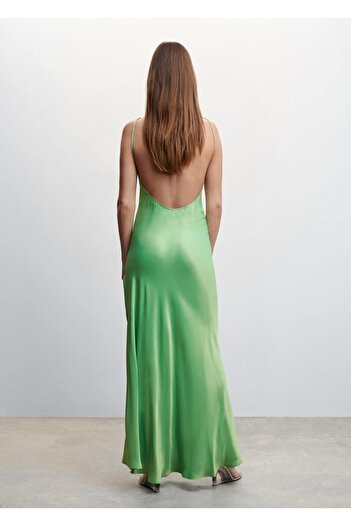 MANGO Woman Saten Elbise