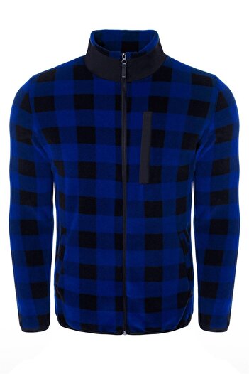 GHASSY CO. Men's Lumberjack Plaid Full Zipper 3 Pocket Outdoor Fleece Jacket