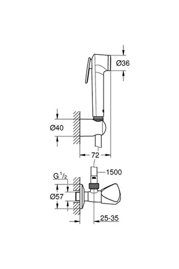 Grohe Bidet Spray 30 Wall Mounted Set 1 Stream Bathroom Accessory - 27514001