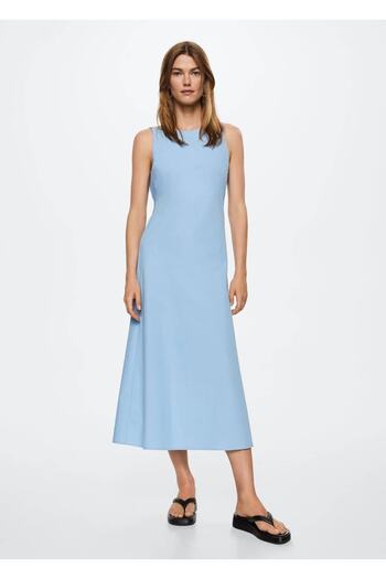 MANGO Woman Slit Cotton Dress
