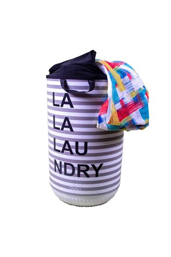 QUTU Qoja Pouch 40L - La La La Patterned Laundry, Multi-Purpose Laundry and Toy Basket