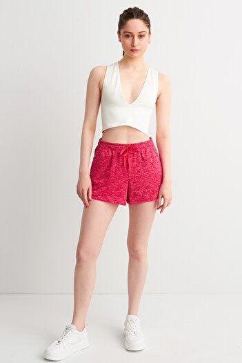 Runever Fuchsia Elastic Waist Comfortable Form Women's Shorts