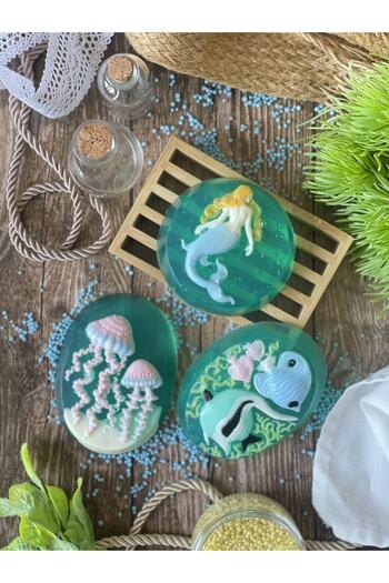 Şirin Mermaid Underwater Ocean Bathroom Ornaments Handmade Scented Soap