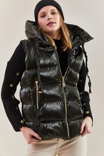 Bianco Lucci Women's Astronaut Hooded Inflatable Vest