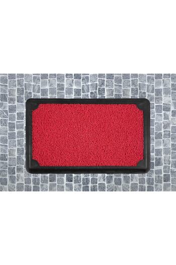AKSEREN Door Front Red Disinfectant Pool Curly Rubber Hygiene Mat 45x70