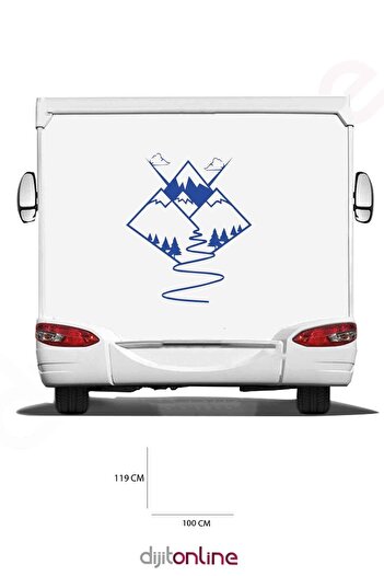 Dijitonline Autocolant Pădure Caravană - Autocolant Drum - 119x100 Cm