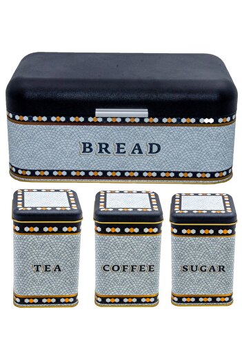 EVLE Erb08u1 Hinged Bread Box Set of 4, Mosaic