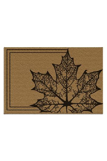 Decovetro Door Front Carpet Mat - Leaf Pattern