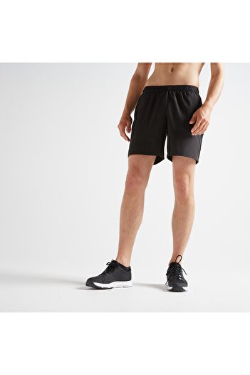 Decathlon Domyos Erkek Siyah Spor Şortu 100 Fitness Kardiyo