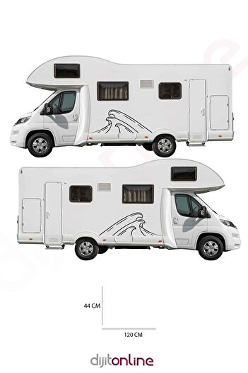 Dijitonline 2 Autocolante Wave Caravan - 120x44 Cm