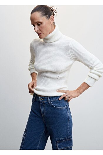 MANGO Woman Cargo Jean Pants with Pockets