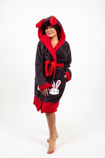 Damlaiso Welsoft-polar-plush November Dressing Gown Hooded Bathrobe