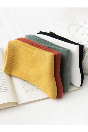 BGK Unisex Colorful 5 Pairs College Socks Set