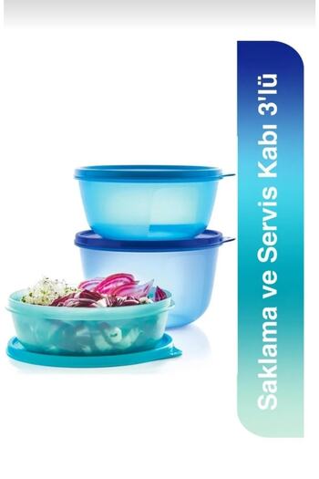 Tupperware 3-Piece Storage and Service Containers 1 Lt - 1.5 Lt, 2 Lt