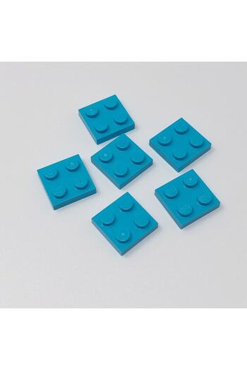 LEGO لوحة إنشاء ملحقات أصلية من Moc مخصصة 2 × 2 طوب مسطح متوسط أزرق 8 قطع سيتم إرسالها