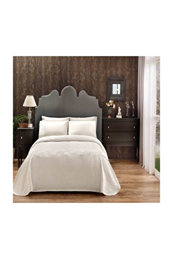 Taç Jacquard Comfort Single Pique Set - Celesta Cream