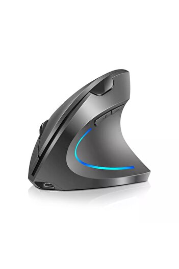 Cloody Pilli Dikey Ergonomik Kablosuz Mouse Fare Wireless 2000 Dpı 6 Gri