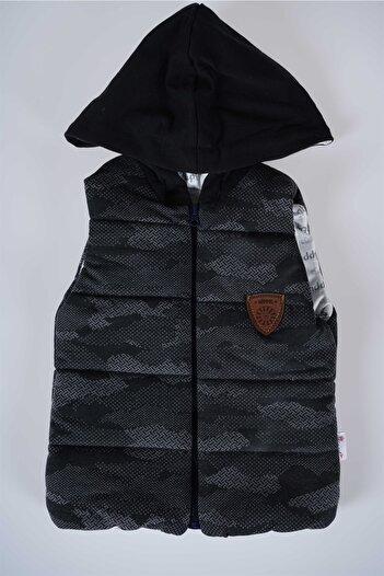 MİNİKO KİDS New Season Hooded Zippered Baby Cotton Vest