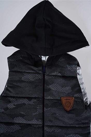 MİNİKO KİDS New Season Hooded Zippered Baby Cotton Vest