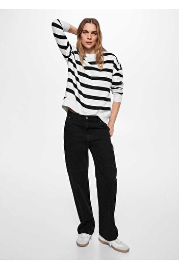 MANGO Woman Gestreiftes Koton-Sweatshirt