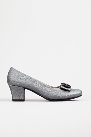 Adım Adım Women's Platinum Color Classic Heeled Shoes