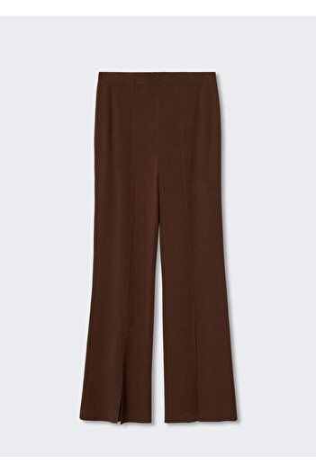 MANGO Woman Yırtmaç Detaylı Flare Triko Pantolon